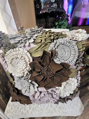 Floral Accent Pillow in Sage& Brown